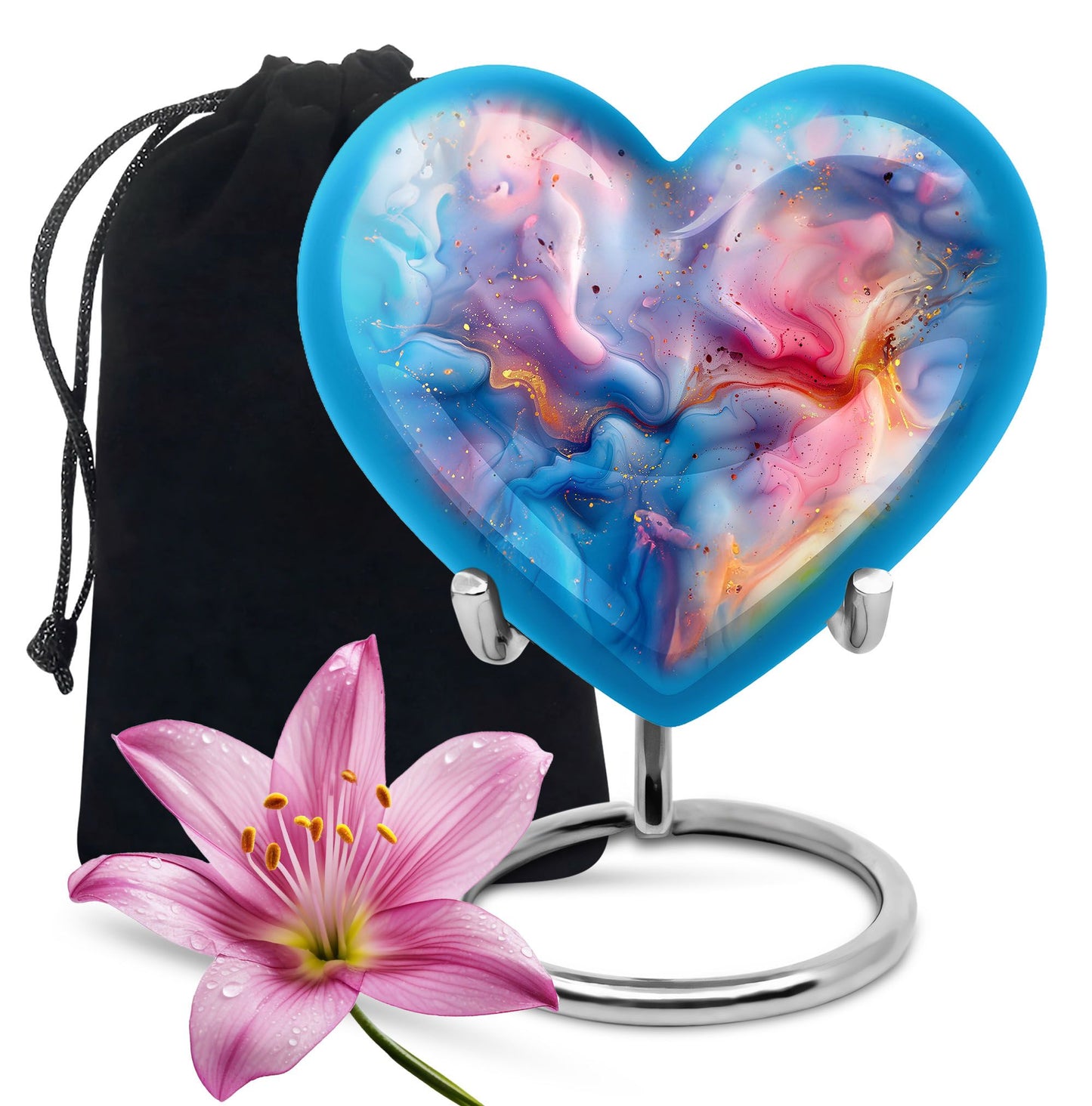 Colourful Swirl Heart Urn