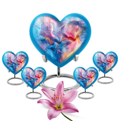 Colourful Swirl Heart Urn