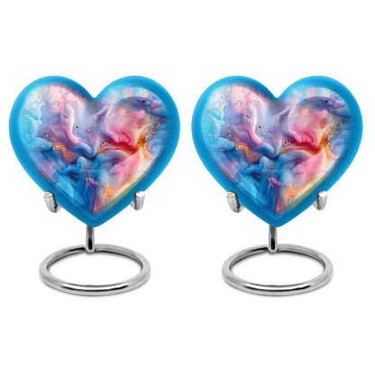 Colourful Swirl Heart Urn