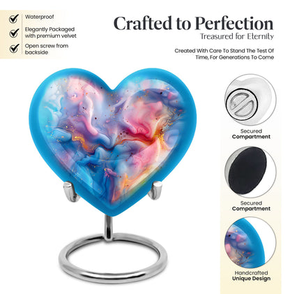 Colourful Swirl Heart Urn
