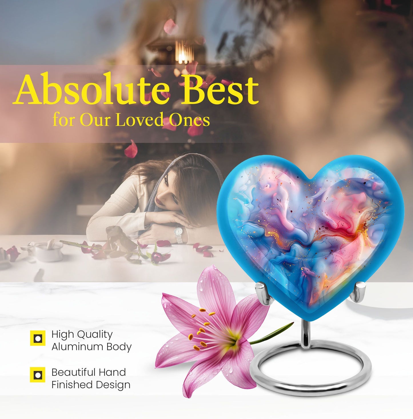 Colourful Swirl Heart Urn