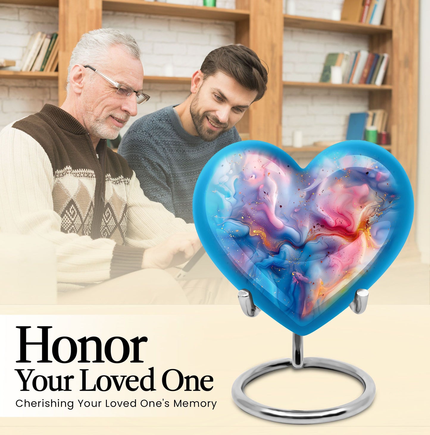 Colourful Swirl Heart Urn