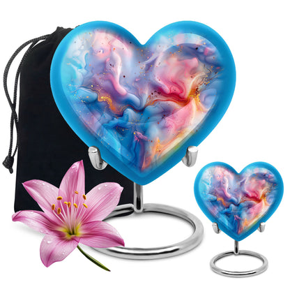 Colourful Swirl Heart Urn