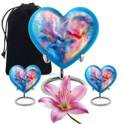 Colourful Swirl Heart Urn