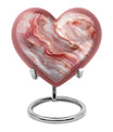 heart urn with colourful swirls for adult ashes