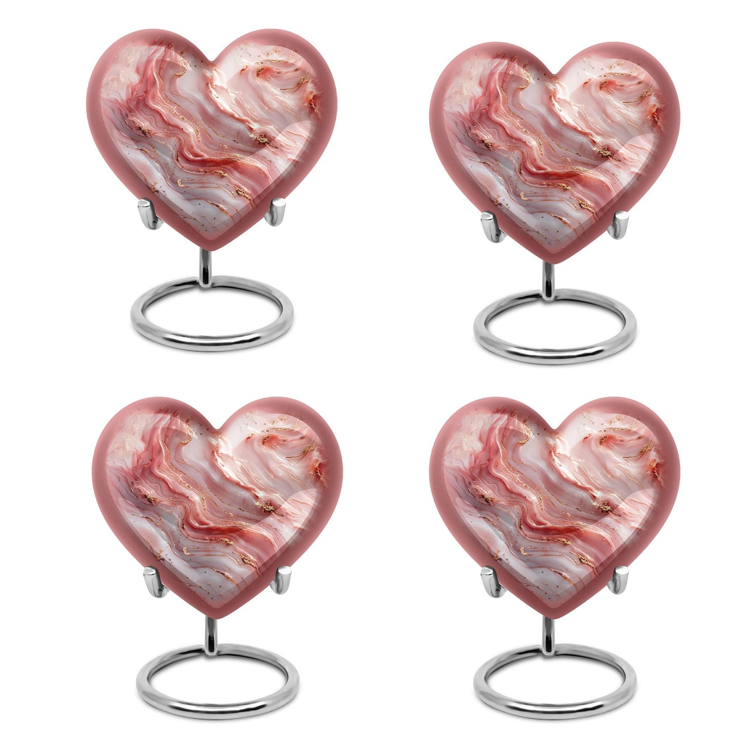 heart urn with colourful swirls for adult ashes