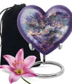 Abstract design heart-shaped colourful swirl urn