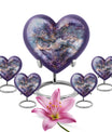 Abstract design heart-shaped colourful swirl urn