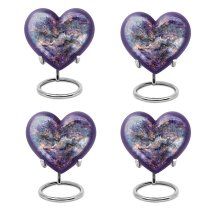 Abstract design heart-shaped colourful swirl urn