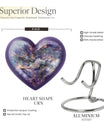 Abstract design heart-shaped colourful swirl urn