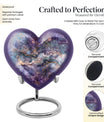 Abstract design heart-shaped colourful swirl urn
