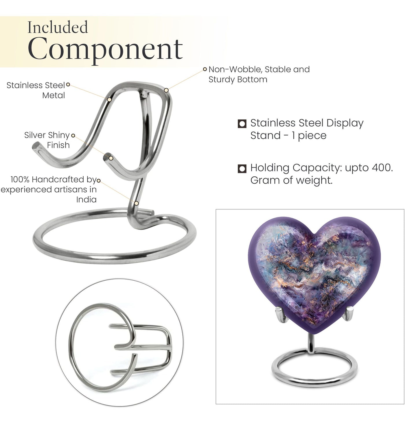 Abstract design heart-shaped colourful swirl urn