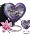 Abstract design heart-shaped colourful swirl urn
