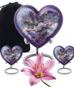 Abstract design heart-shaped colourful swirl urn