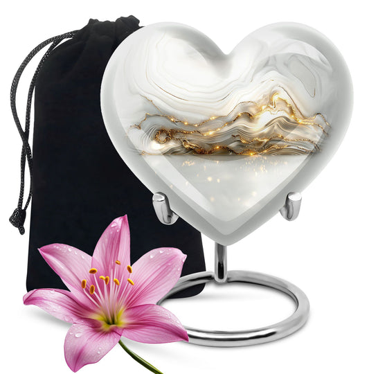 Colourful Swirl Heart Urn for ashes