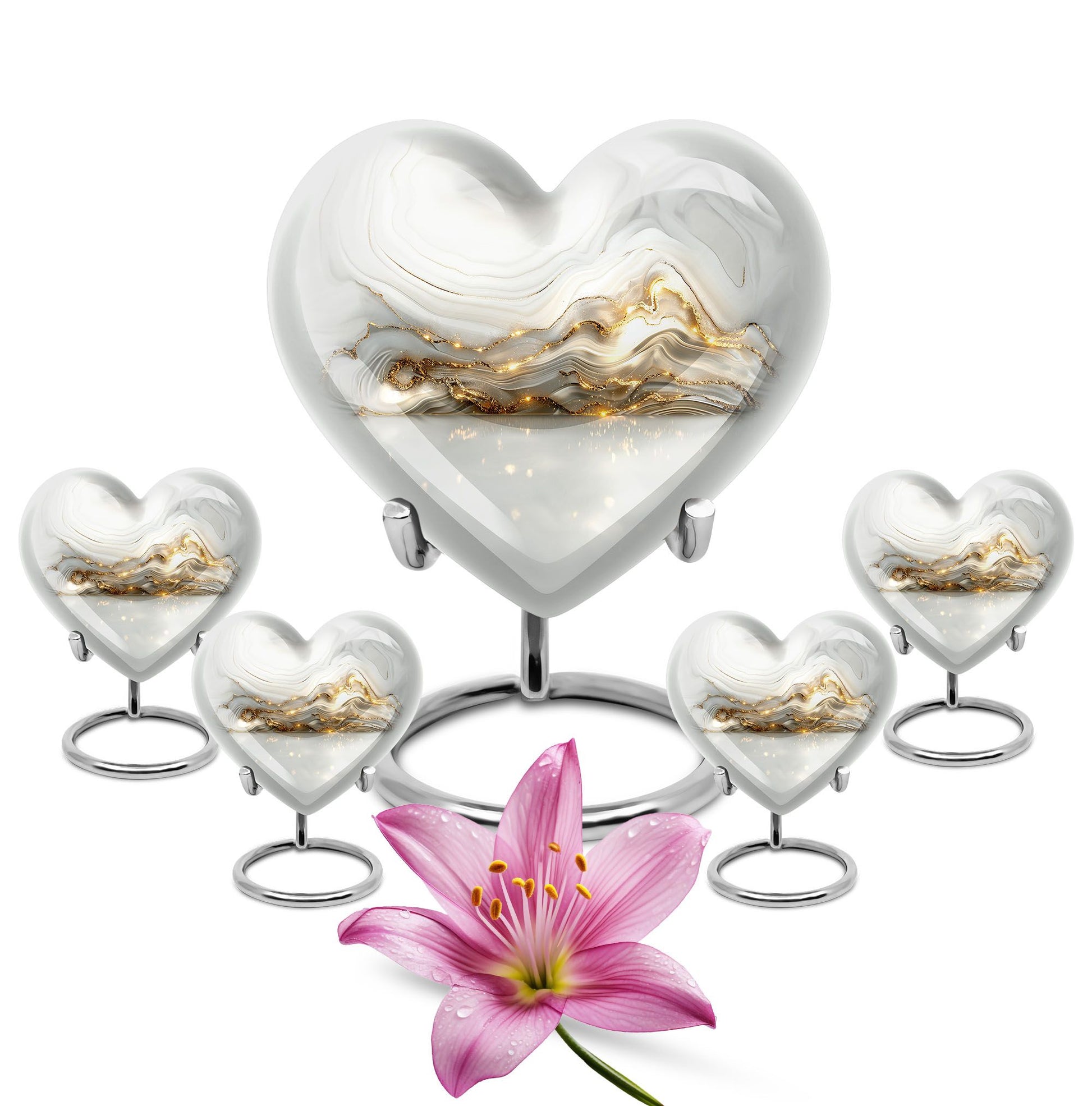 Colourful Swirl Heart Urn for ashes