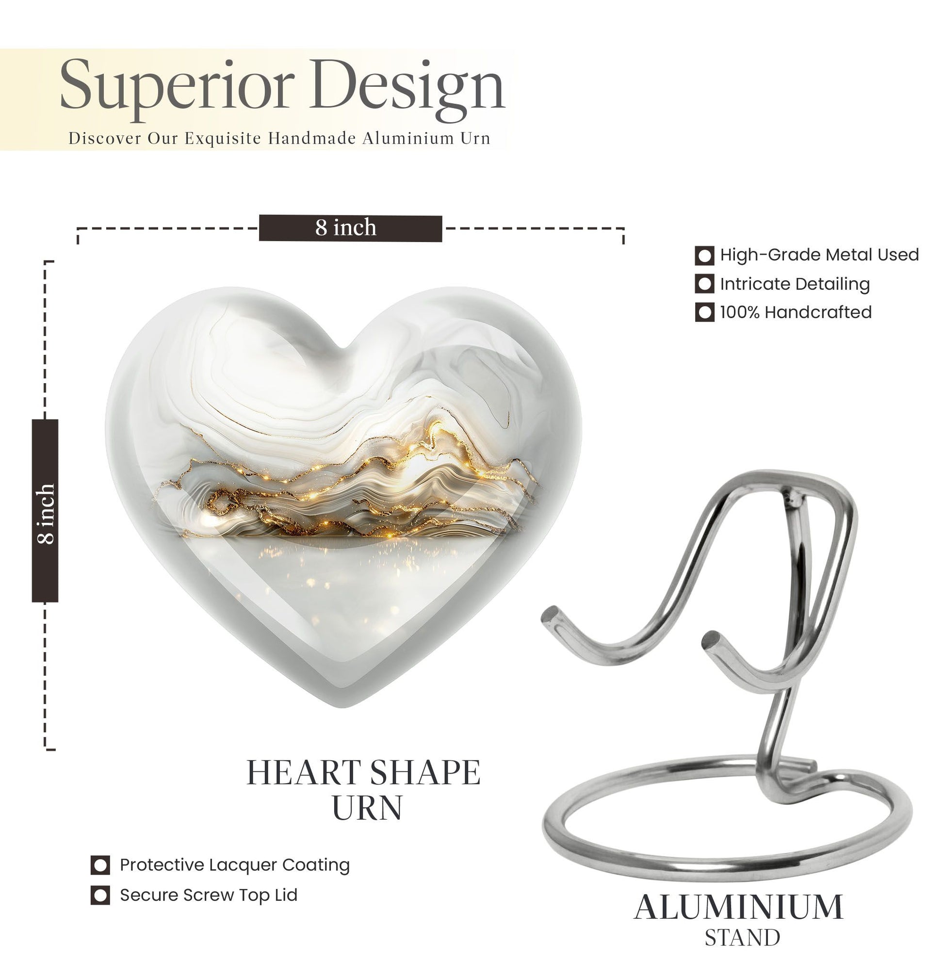 Colourful Swirl Heart Urn for ashes