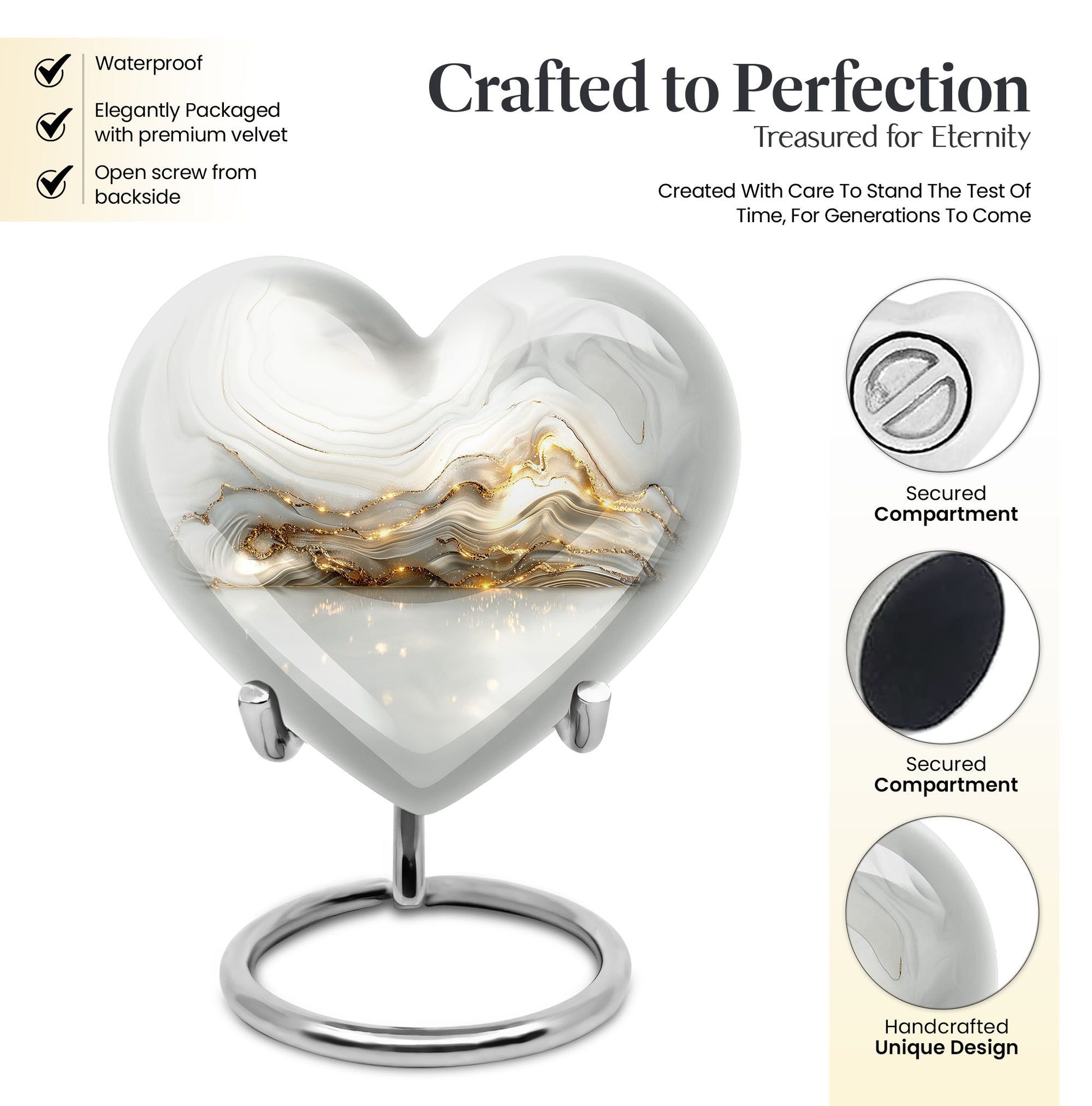 Colourful Swirl Heart Urn for ashes