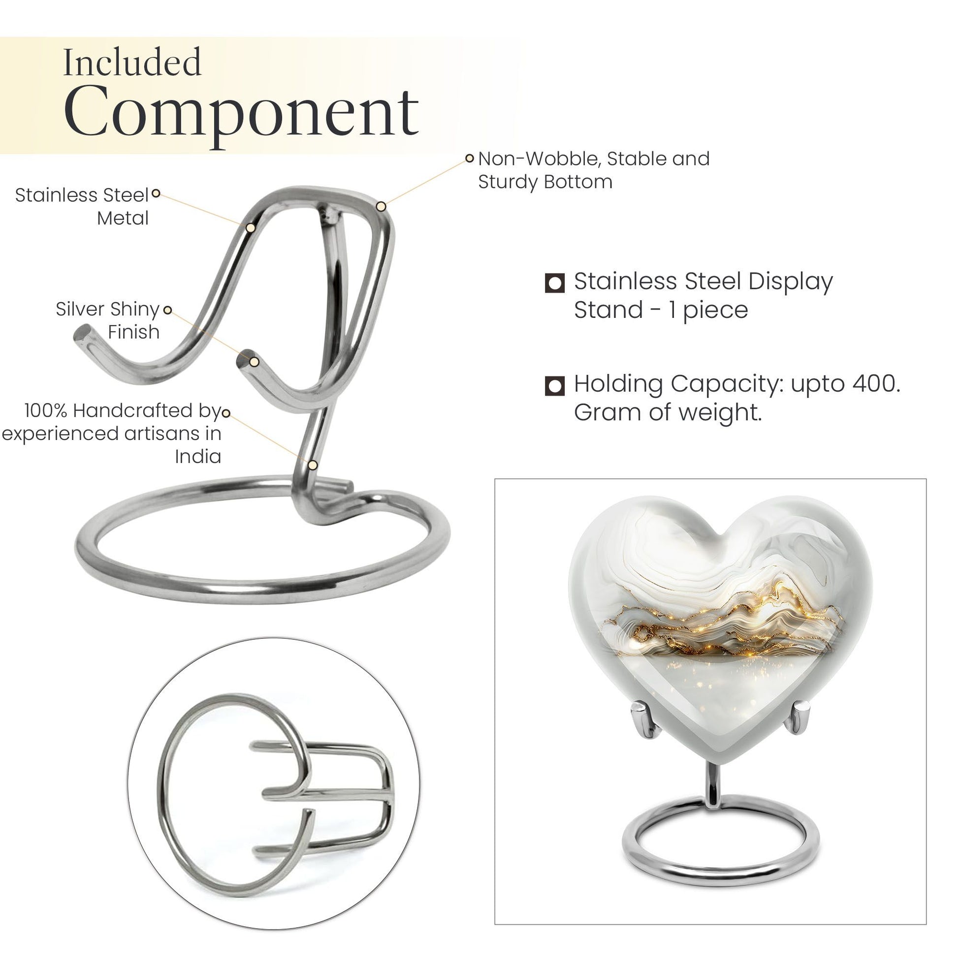 Colourful Swirl Heart Urn for ashes