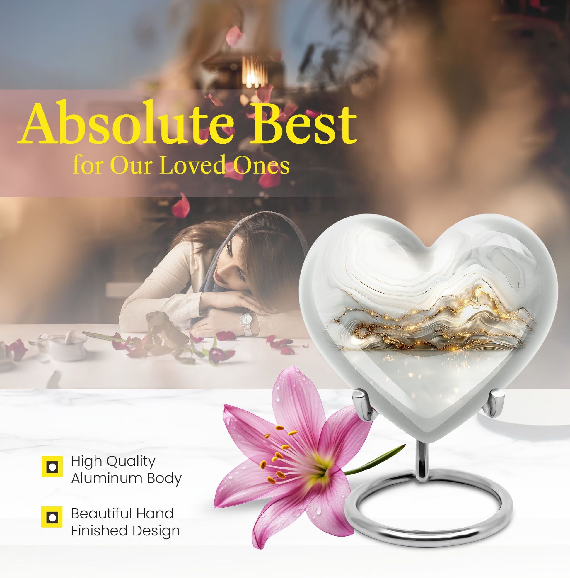 Colourful Swirl Heart Urn for ashes