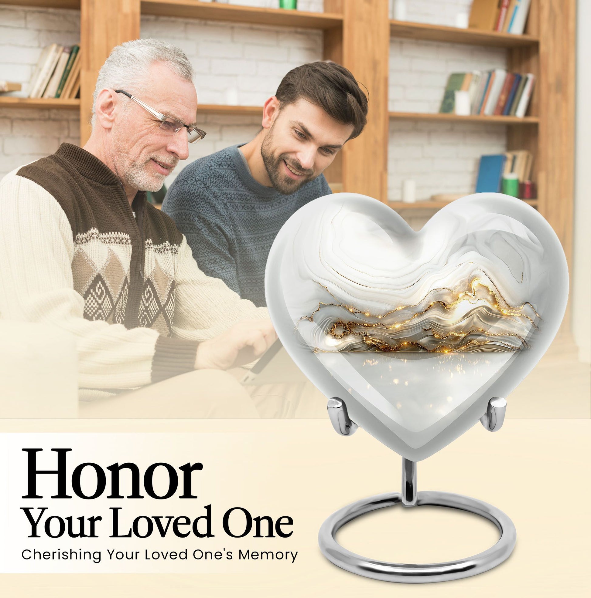 Colourful Swirl Heart Urn for ashes