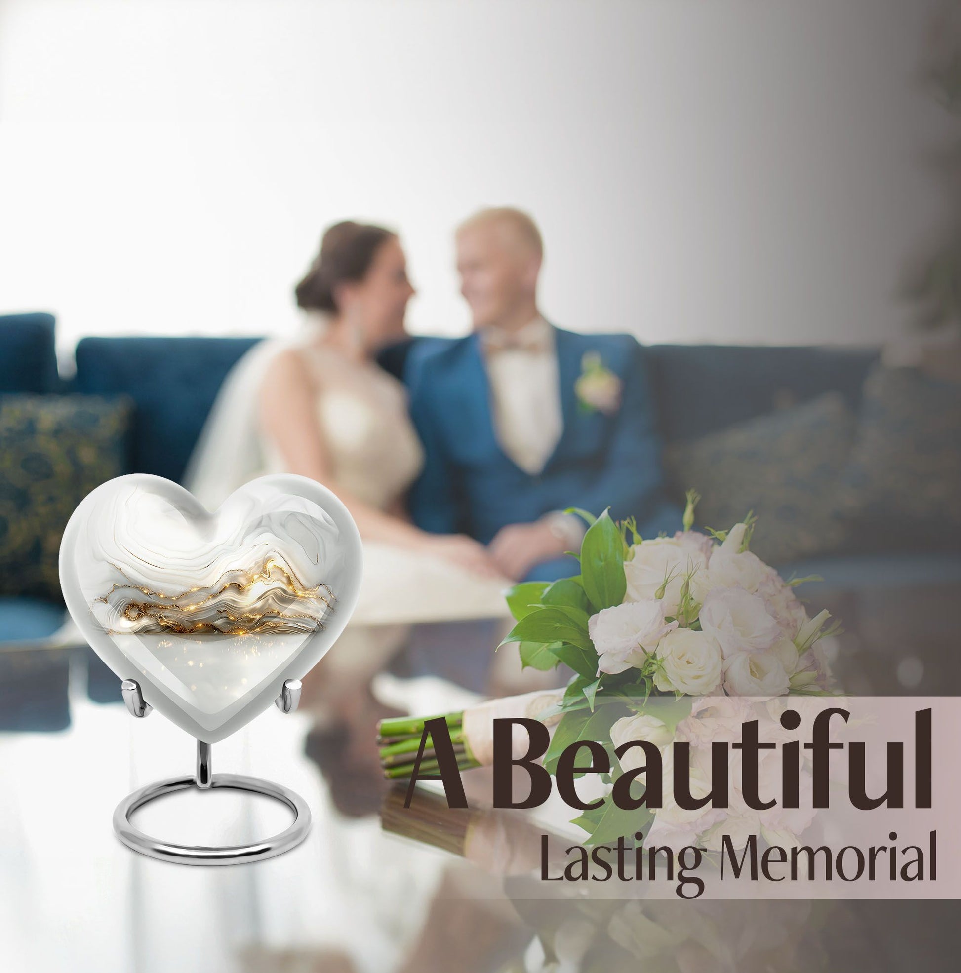 Colourful Swirl Heart Urn for ashes