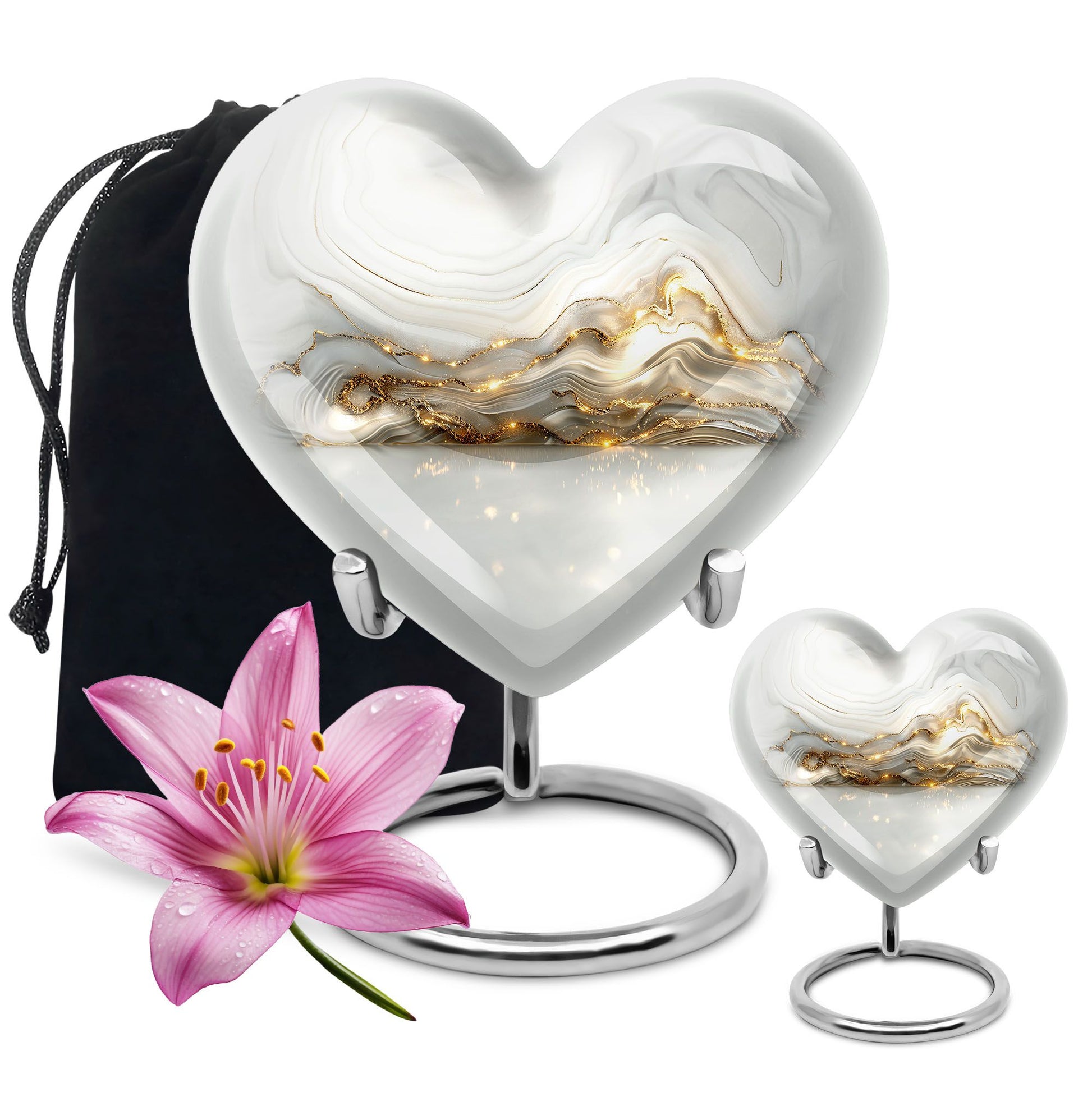 Colourful Swirl Heart Urn for ashes