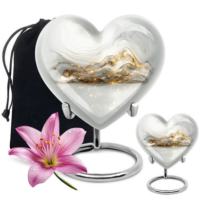 Colourful Swirl Heart Urn for ashes