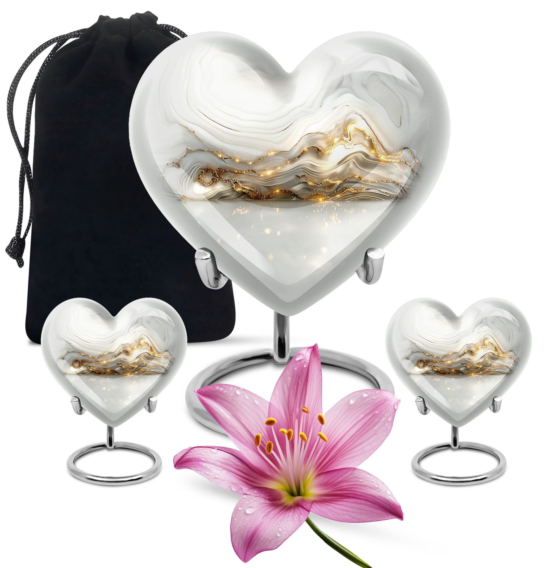 Colourful Swirl Heart Urn for ashes