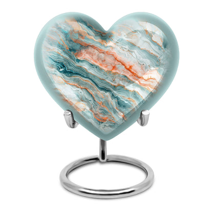 Colourful Swirl Heart Burial Urn