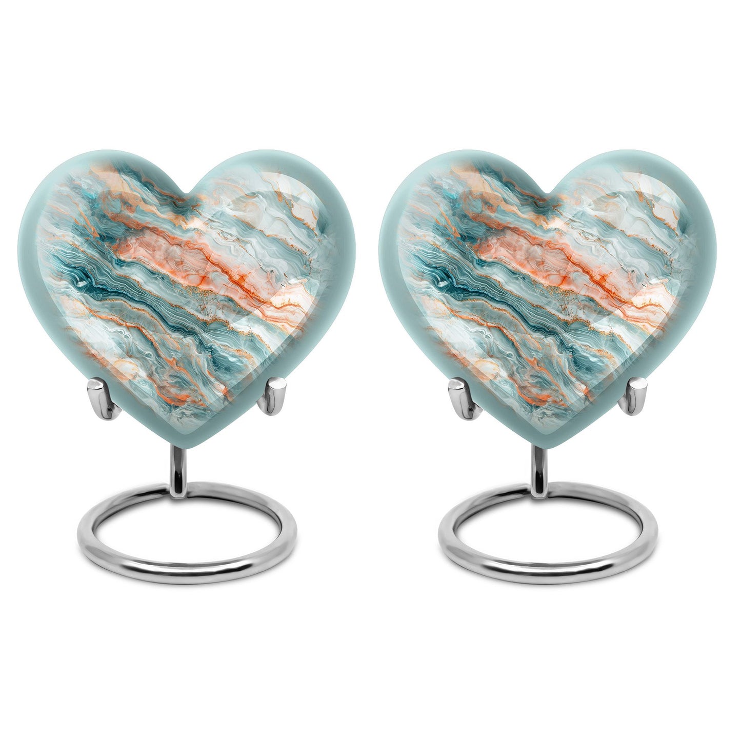 Colourful Swirl Heart Burial Urn
