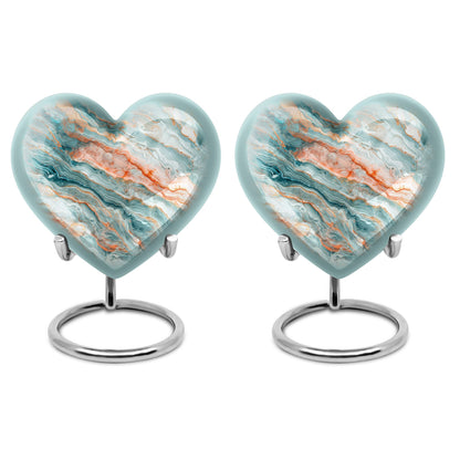 Colourful Swirl Heart Burial Urn
