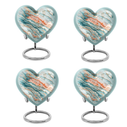 Colourful Swirl Heart Burial Urn