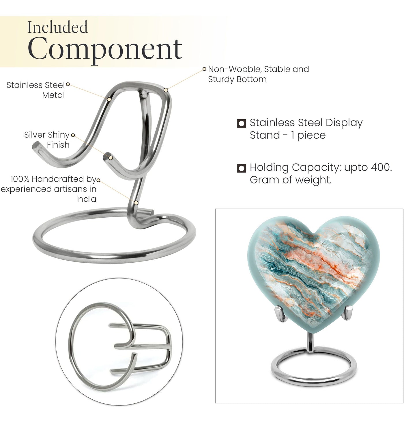 Colourful Swirl Heart Burial Urn
