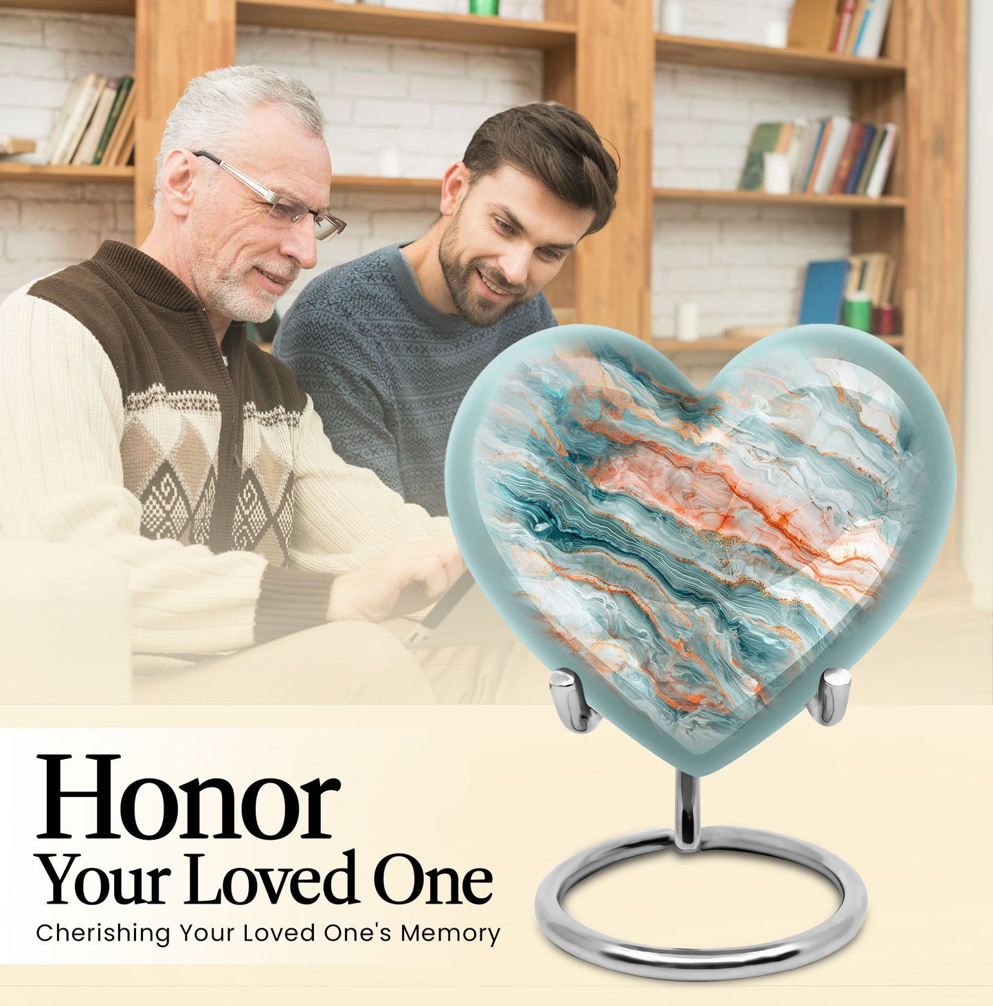 Colourful Swirl Heart Burial Urn