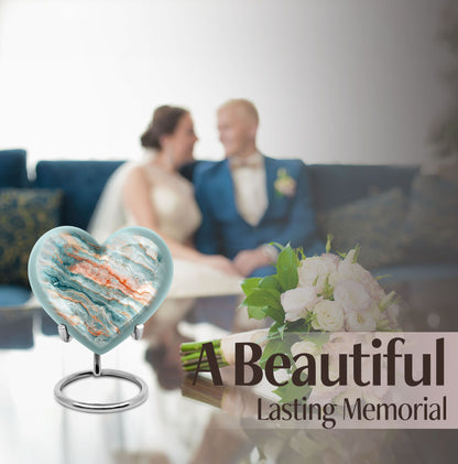 Colourful Swirl Heart Burial Urn