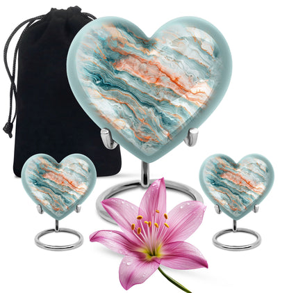 Colourful Swirl Heart Burial Urn