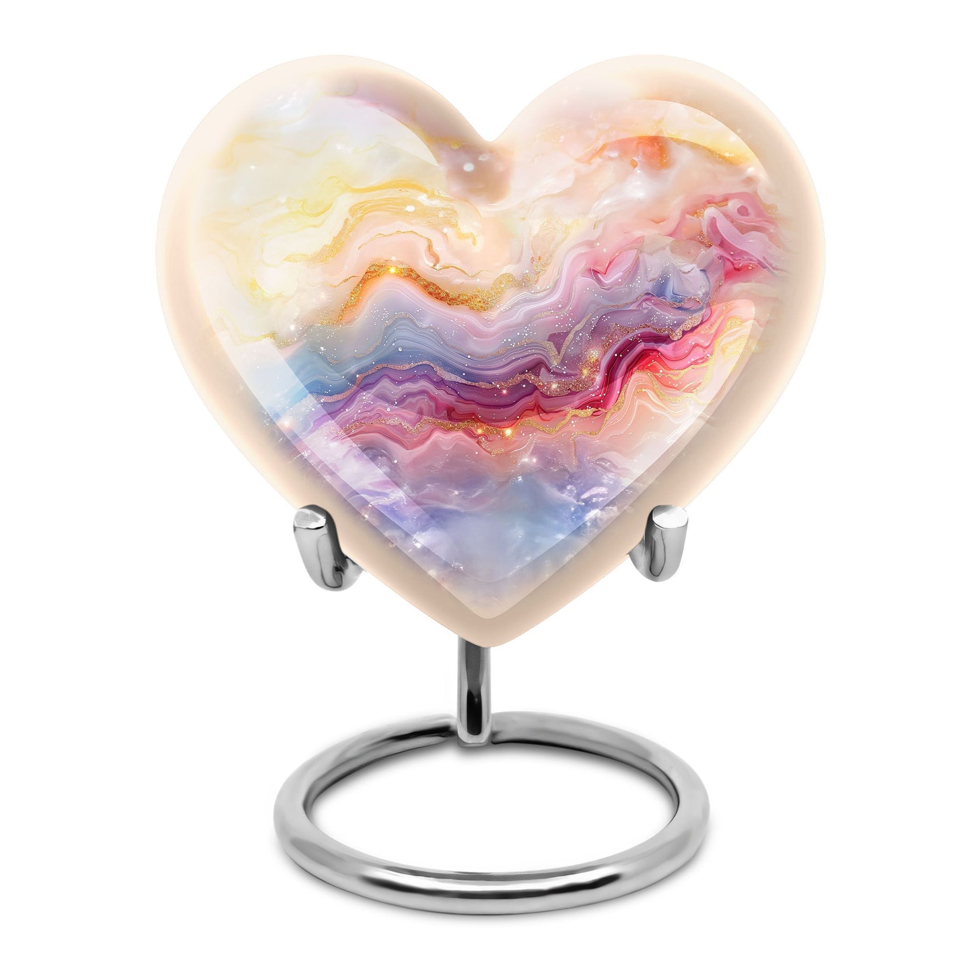 Colourful Swirl Heart Urn