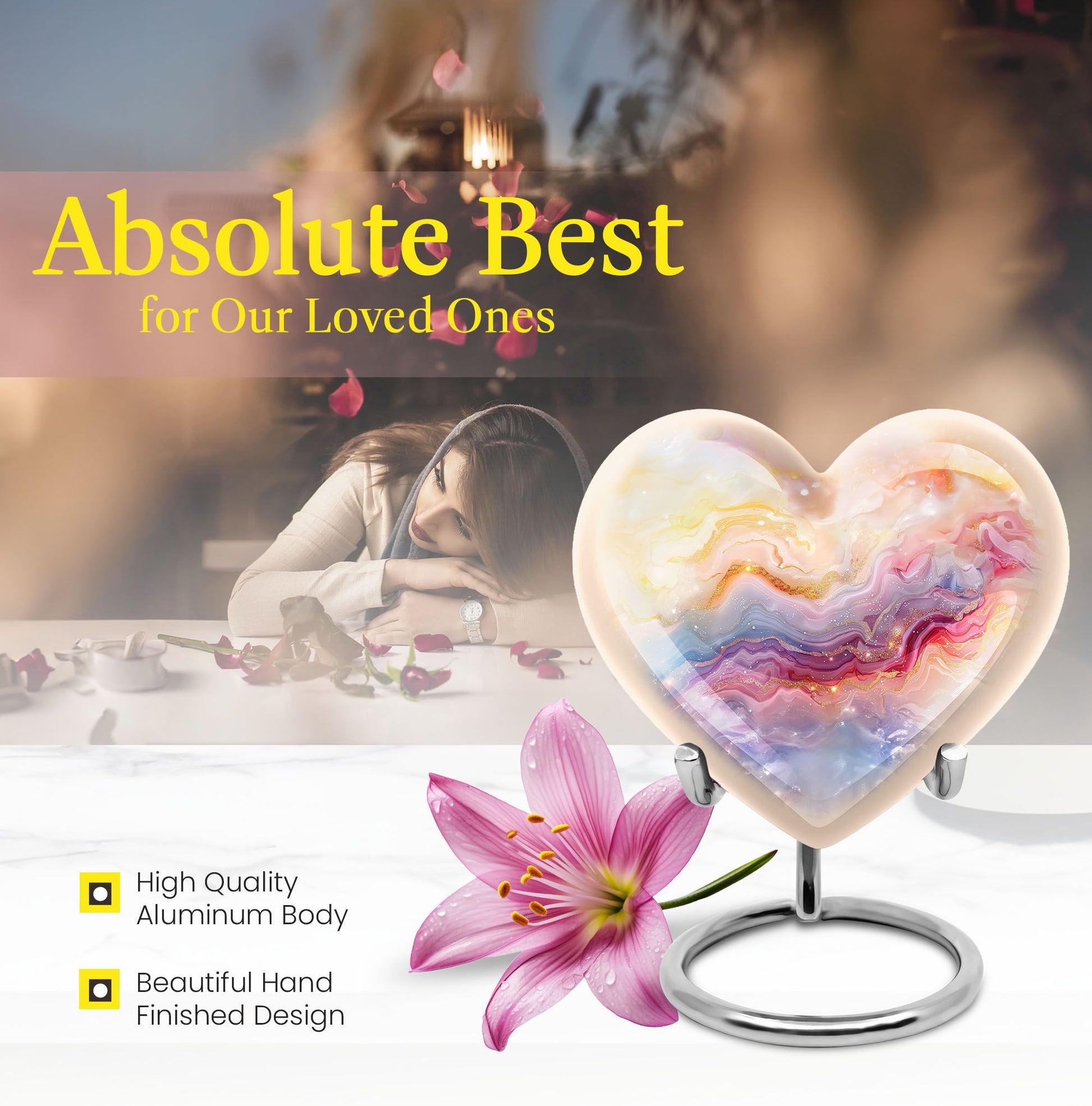 Colourful Swirl Heart Urn
