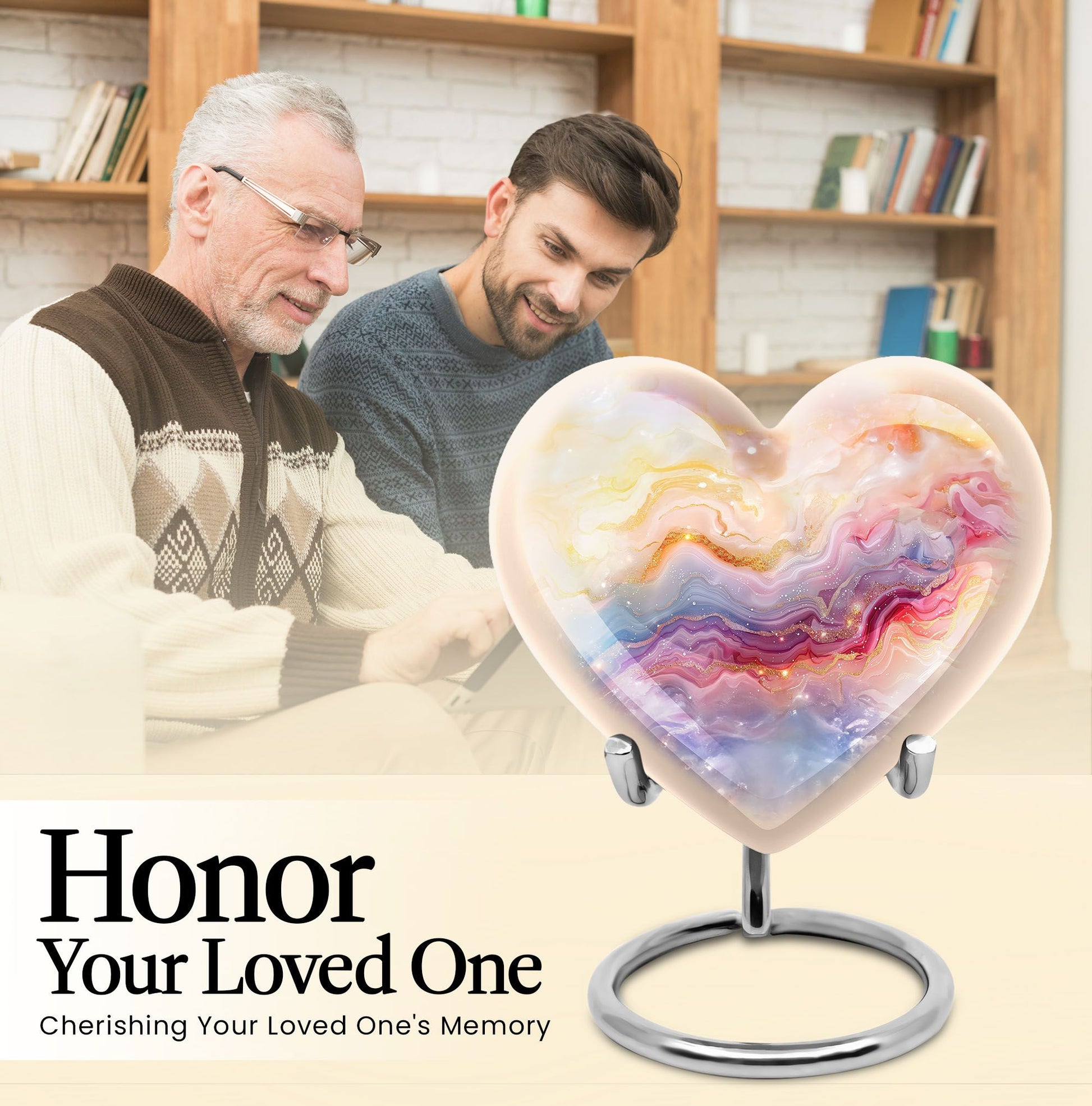 Colourful Swirl Heart Urn