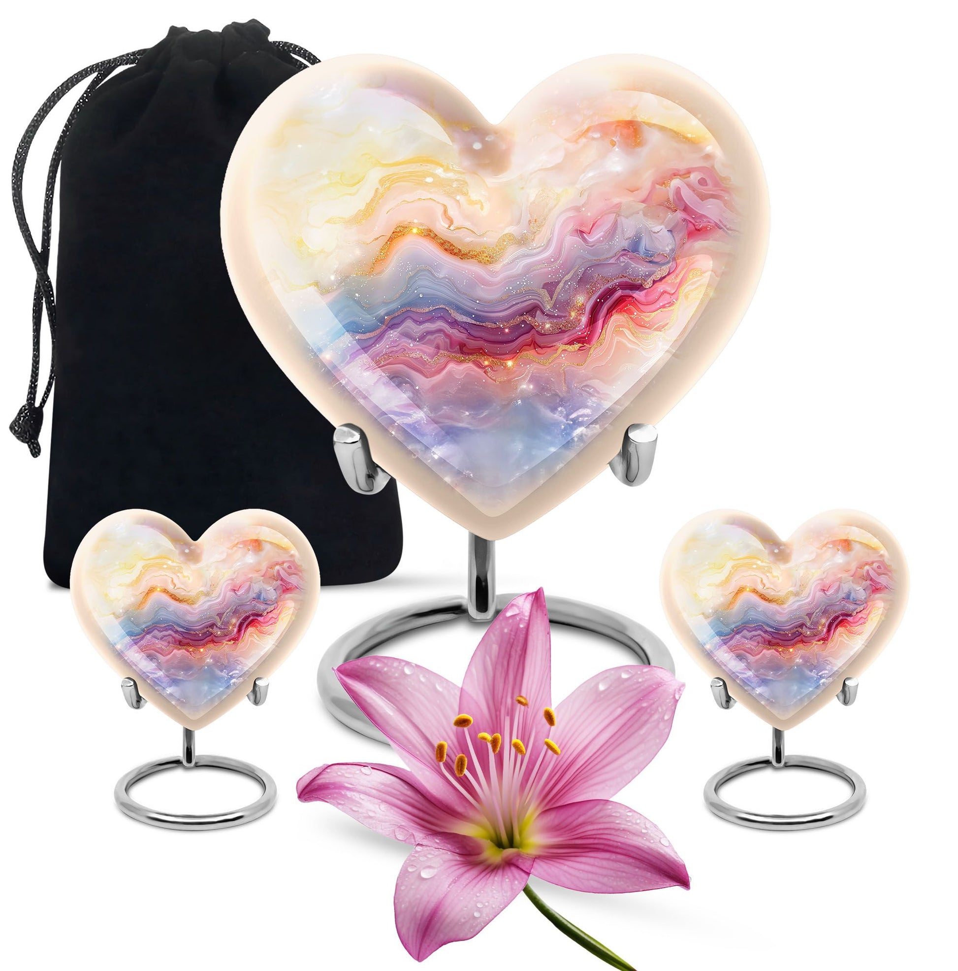 Colourful Swirl Heart Urn