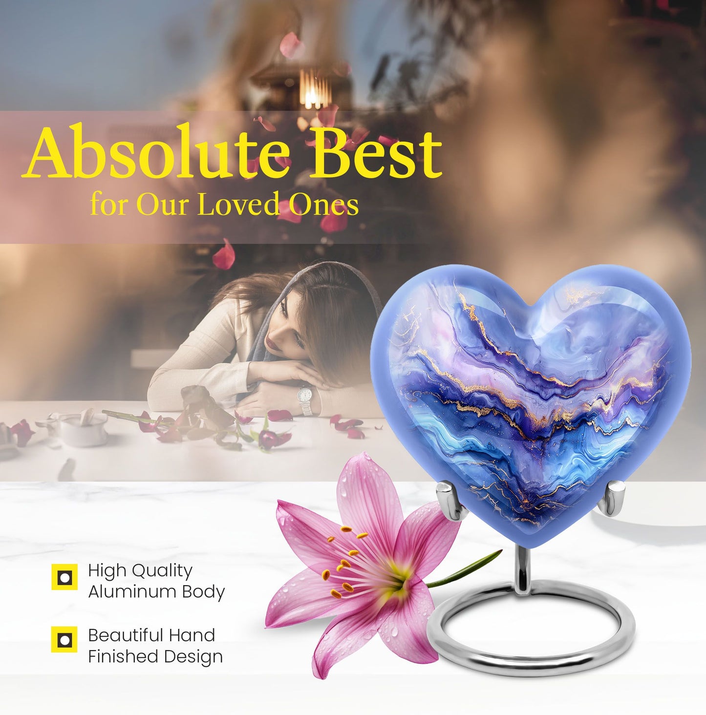 abstract heart urn