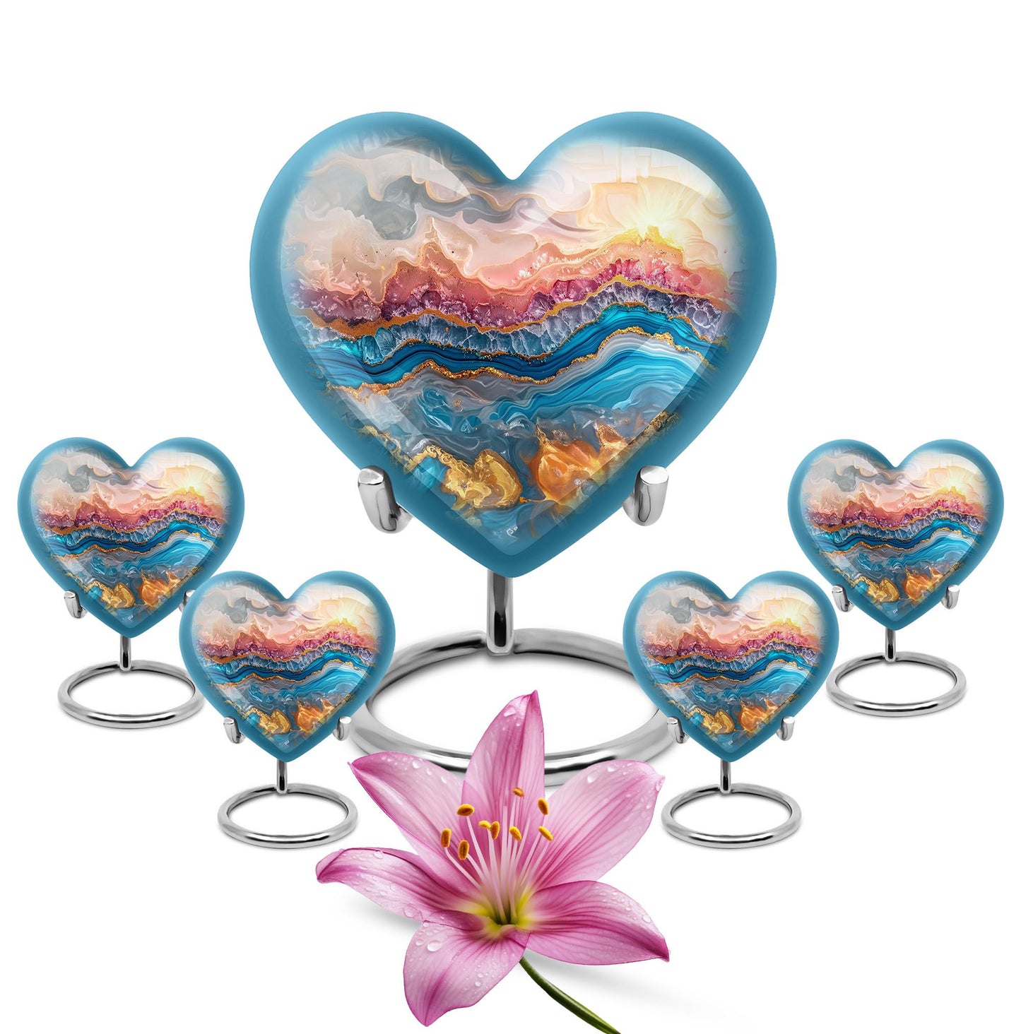 Abstract Heart Urn, memorial urn for men