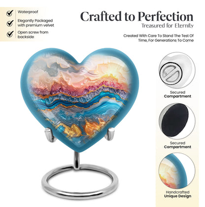 Abstract Heart Urn, memorial urn for men