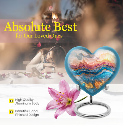 Abstract Heart Urn, memorial urn for men