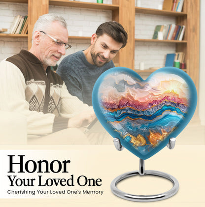 Abstract Heart Urn, memorial urn for men