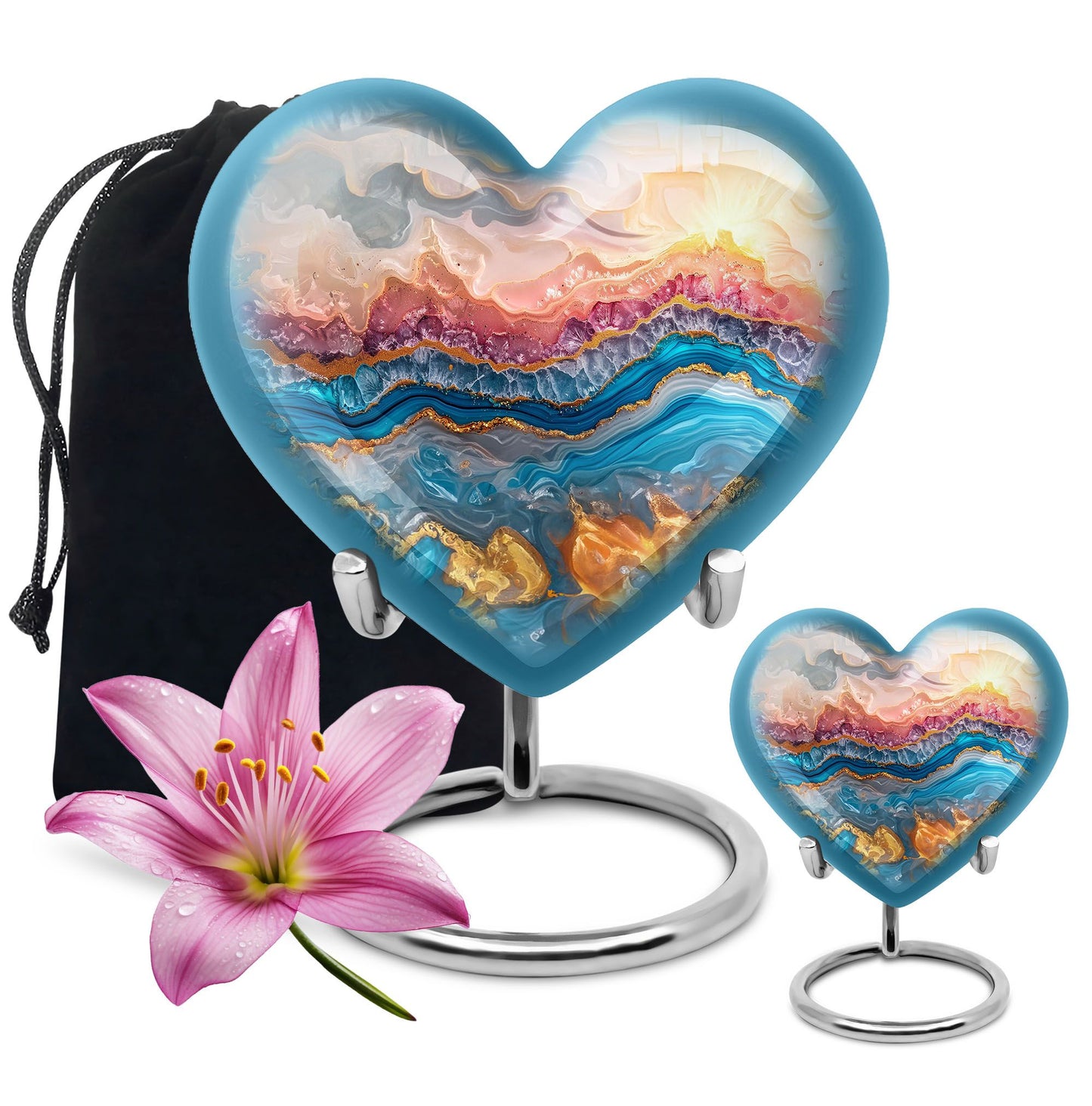 Abstract Heart Urn, memorial urn for men