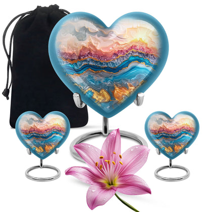 Abstract Heart Urn, memorial urn for men