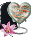 Abstract heart-shaped funeral urn for men ashes
