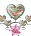 Abstract heart-shaped funeral urn for men ashes